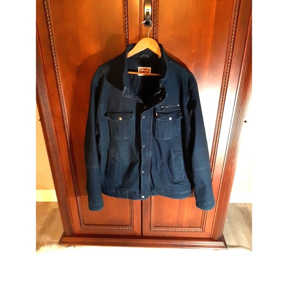 Levis Other - Levis Strauss & Co. Men's Size XL Utility Jacket Full Zip and Snaps Dark Wash